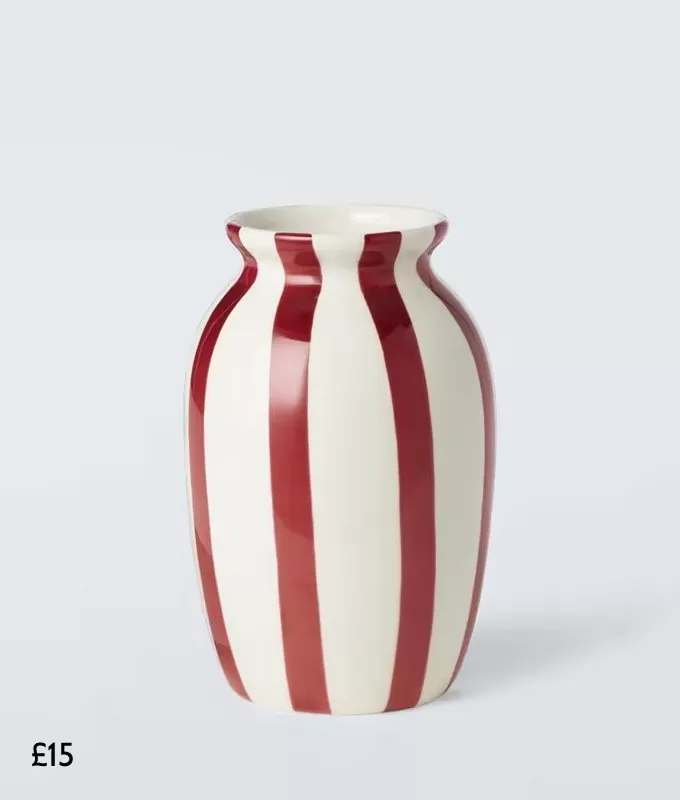 John Lewis Hand Painted Striped Stoneware Vase, £15