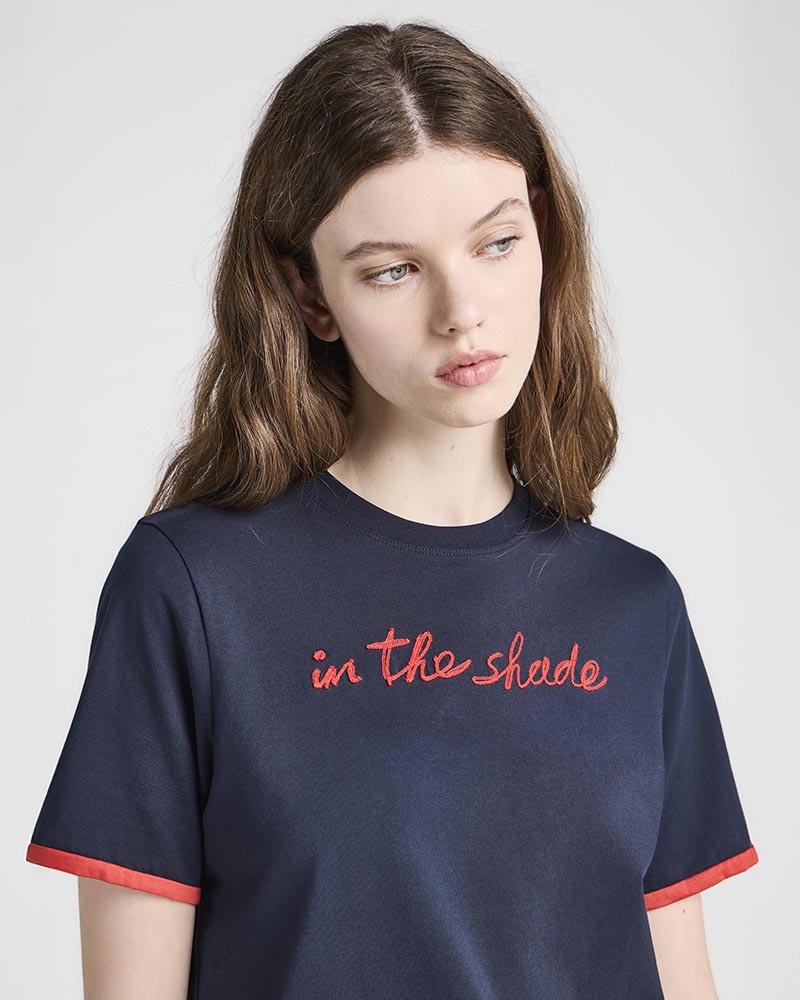 Womens 'in the shade' t-shirt in navy & red