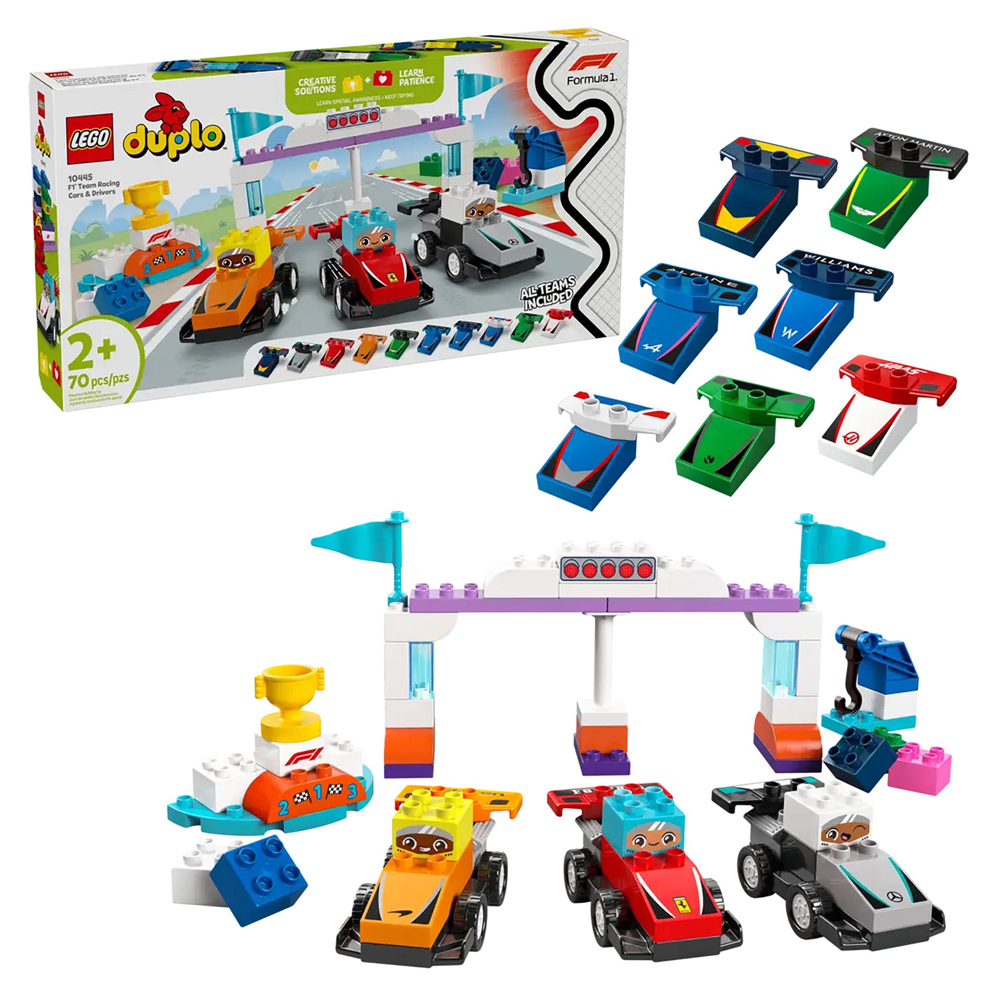 Image of LEGO DUPLO Town F1 Team Race Cars & Drivers 10445