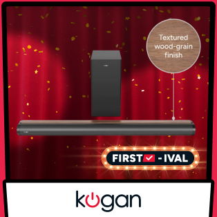 Kogan 3.1 Channel 230W Dolby Soundbar with Wireless Subwoofer (Wood-Grain Finish) Product Image