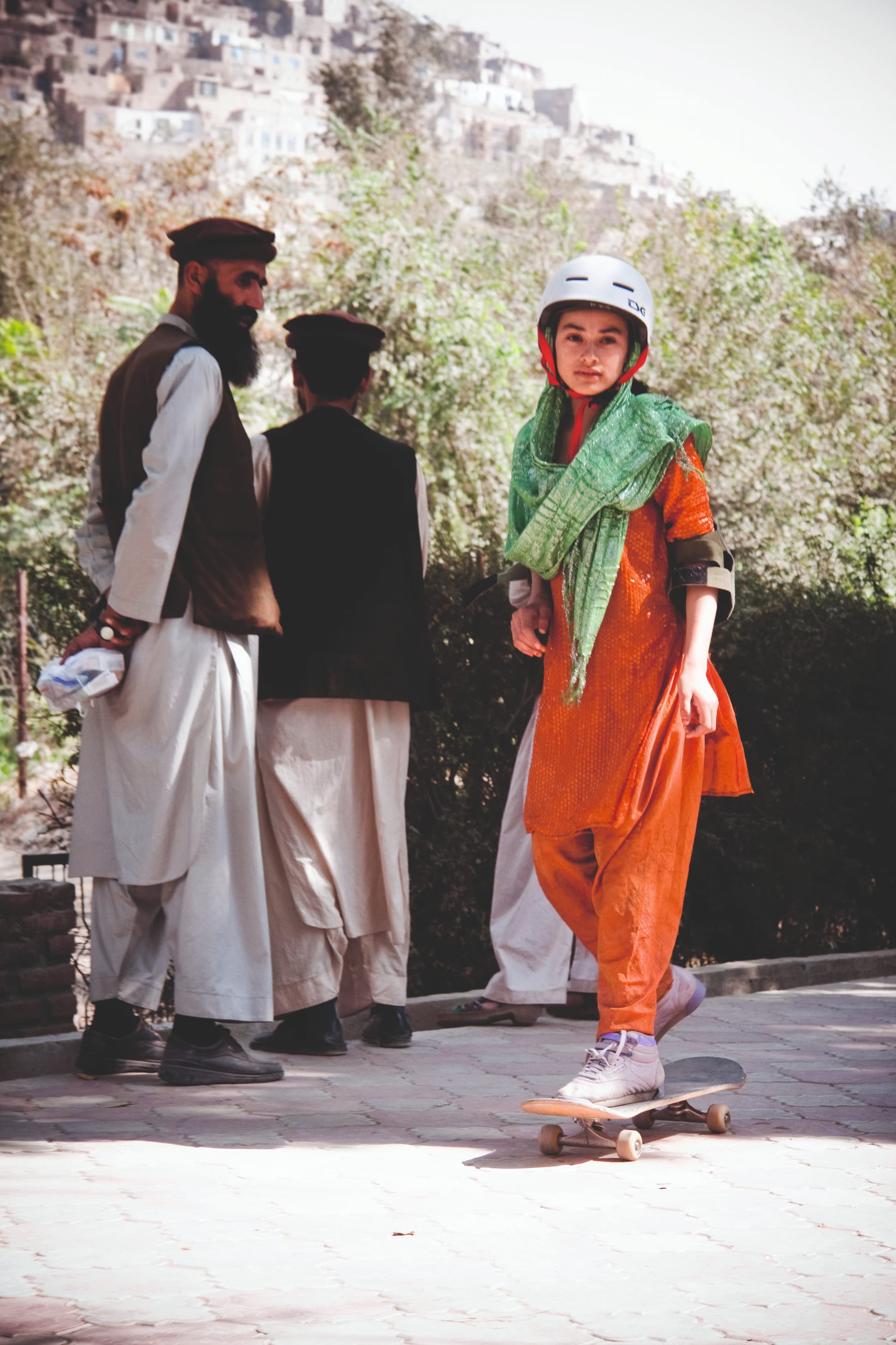 Girl in skateboard