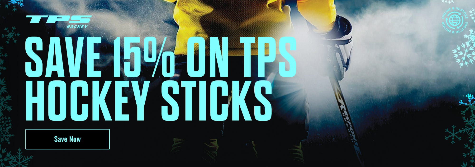TPS Hockey Holiday Special. Save 15% on TPS hockey sticks.