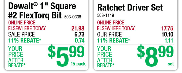 Ratchet Driver Set - ONLY $8.99 After Rebate*!