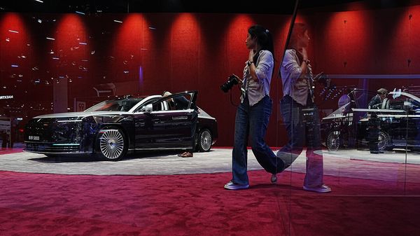 The MAEXTRO S800 car is on display during at the Beijing International Auto Exhibiti on April 24, 2026 in Beijing, China.