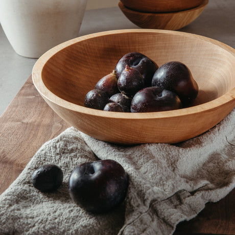 Handcrafted Wood Salad Bowls - Natural