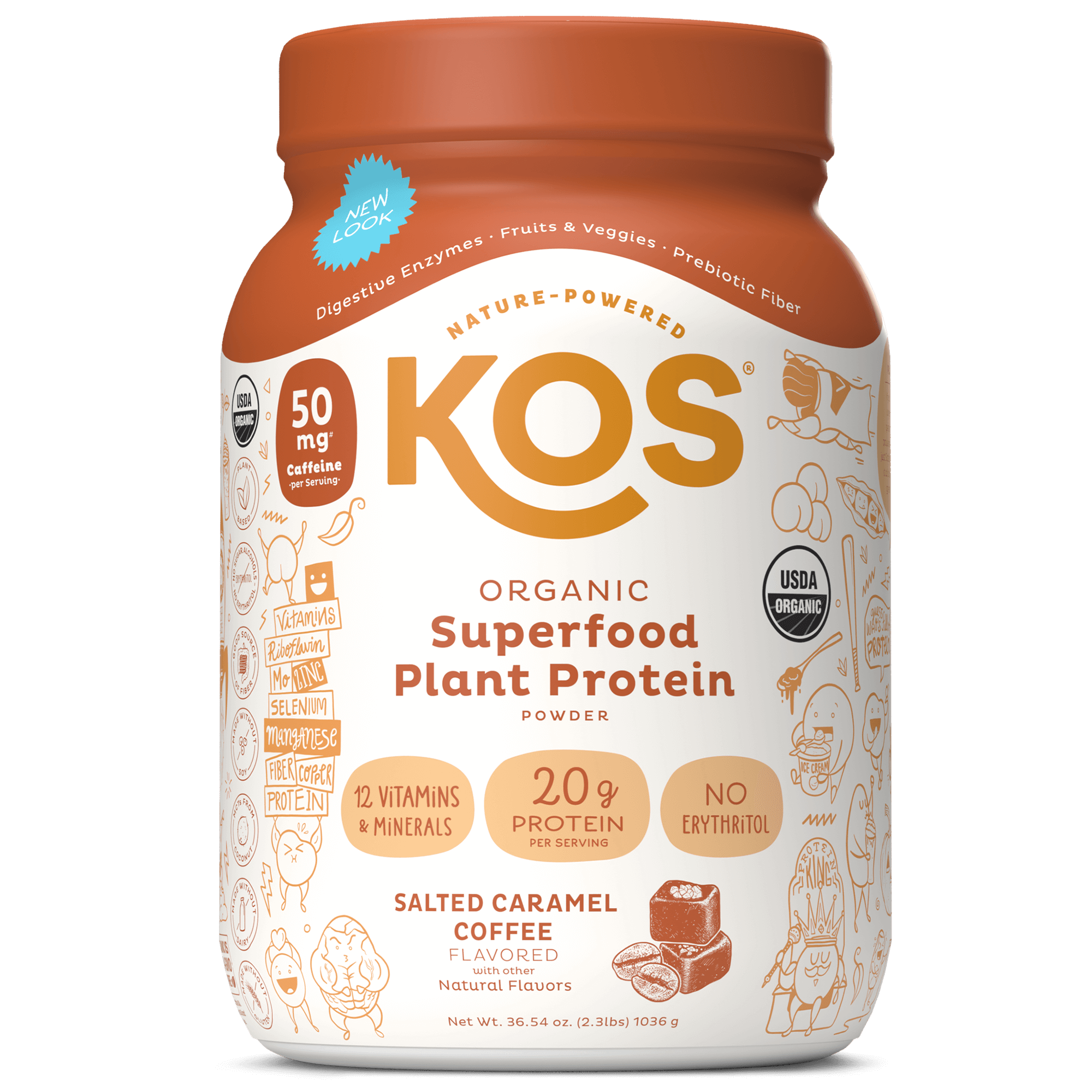 Image of Organic Plant Protein, Salted Caramel Coffee, 28 Servings