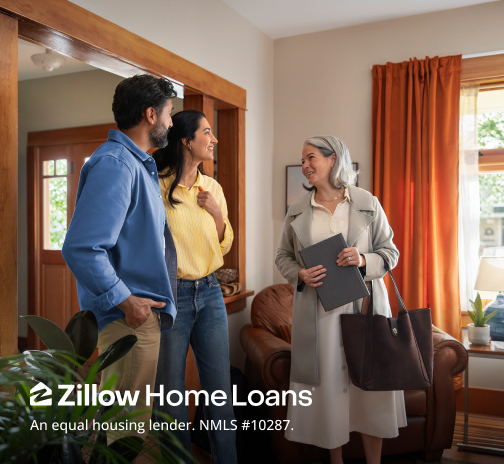 A couple tours a house with a Zillow Partner agent. An equal housing lender. NMLS #10287.