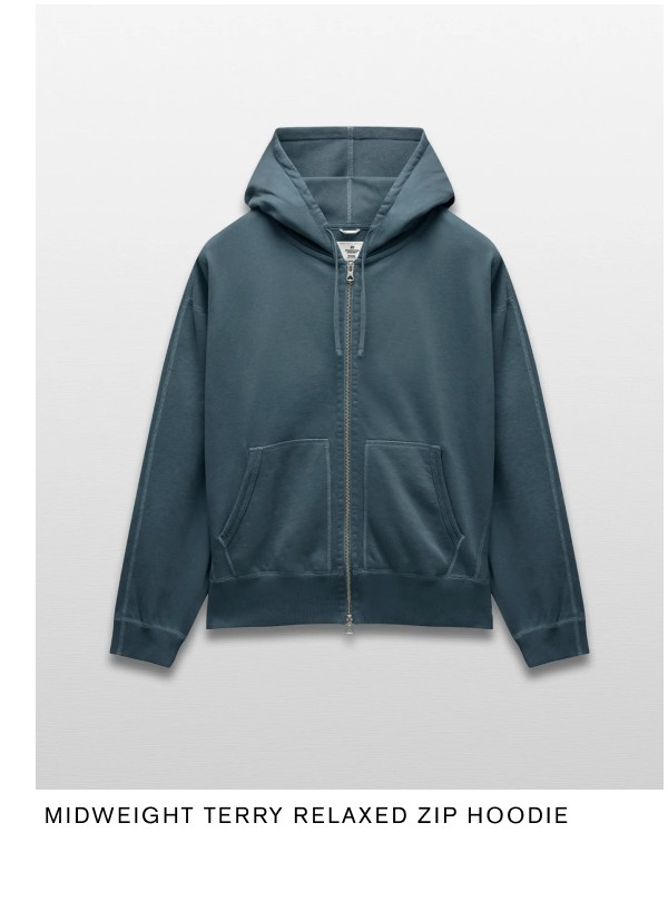 Midweight Terry Relaxed Zip Hoodie