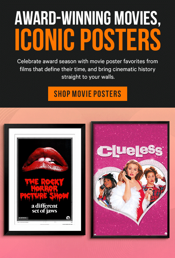 Award-Winning Movies, Iconic Posters: Celebrate award season with movie poster favorites from films that define their time, and bring cinematic history straight to your walls.