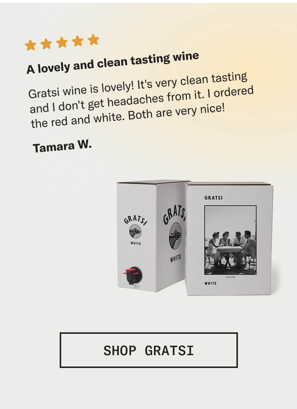 Customer 5-star Review - Gratsi White [SHOP GRATSI]