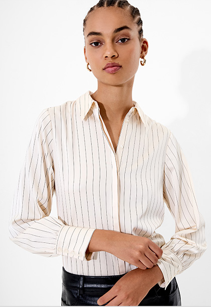 Satin Pinstripe Blouse