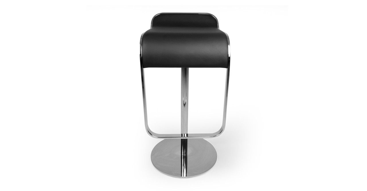 Image of Lem Piston Italian Leather Adjustable Barstool - Chrome Base