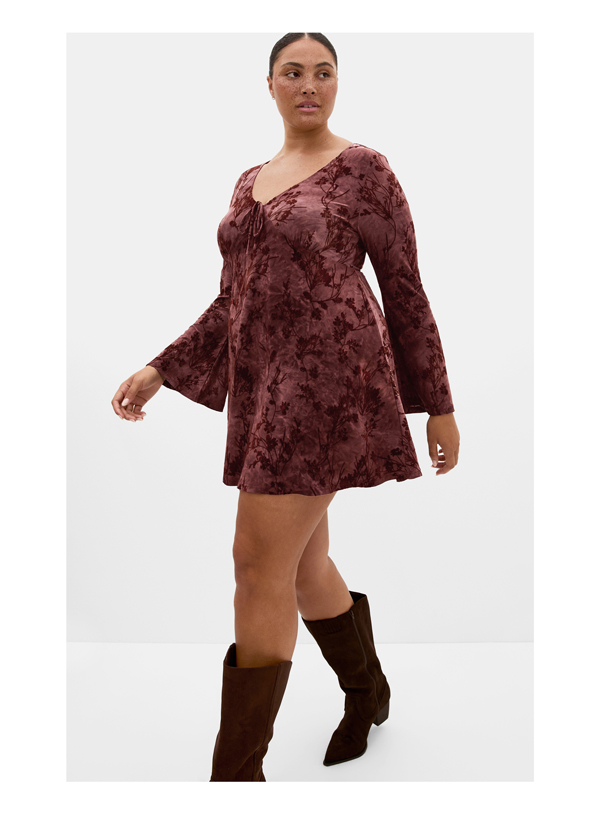 Shop the Devore Flock Print Mini Dress