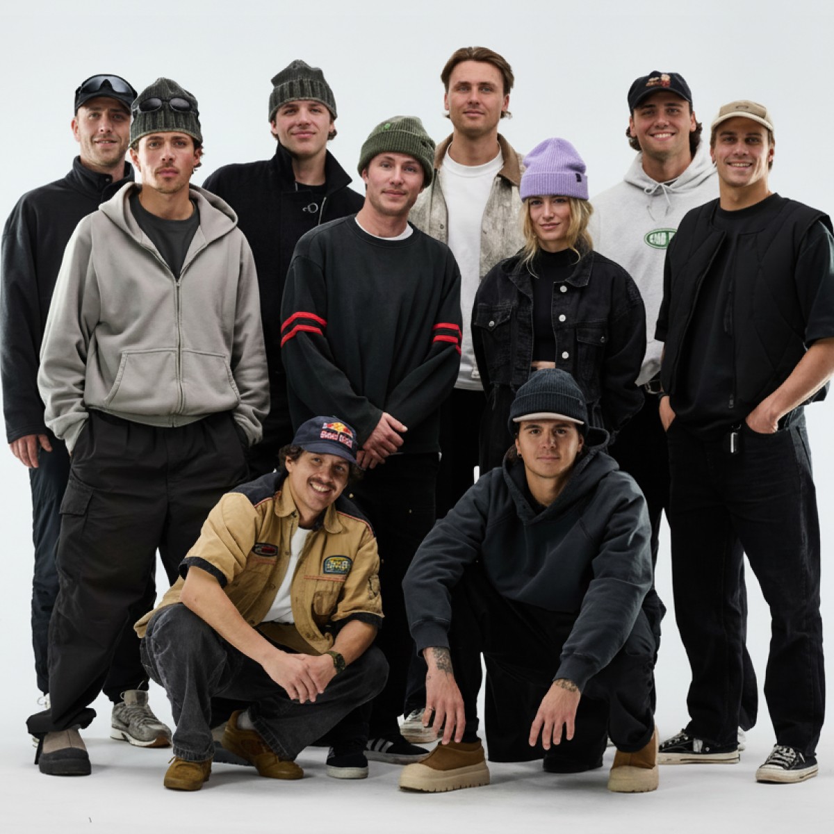Group shot of Dope riders at studio