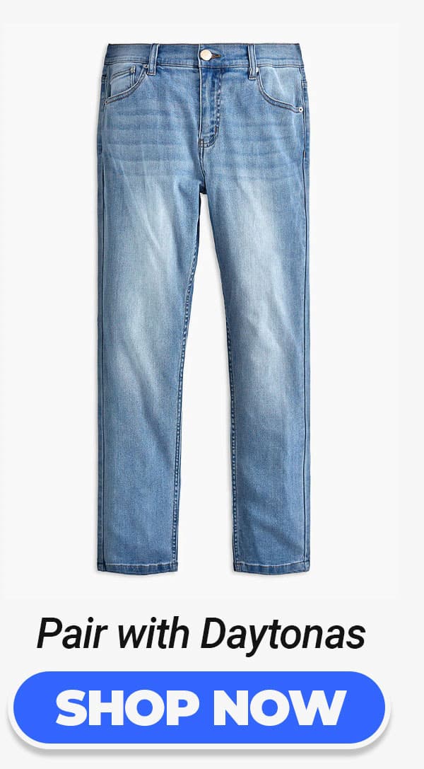 Button to shop Daytonas jeans