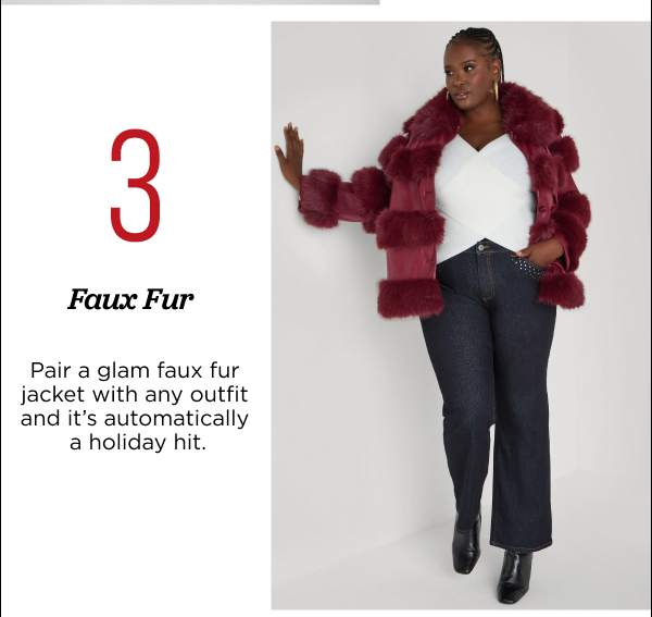 Faux Leather And Faux Fur Coat