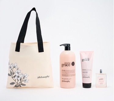 philosophy 3-piece grace fragrance layering set w/ floral tote
