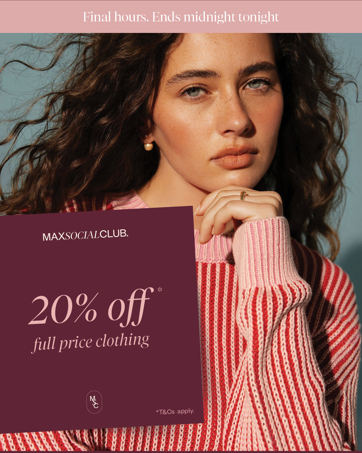20% off* full price clothing