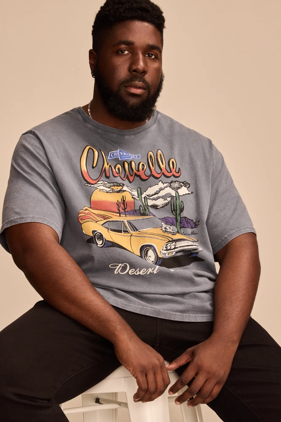 Image of Lucky Brand Big & Tall Chevy Chevelle Tee - Men's Clothing Tops Shirts Tee Graphic T Shirts in Dark Slate