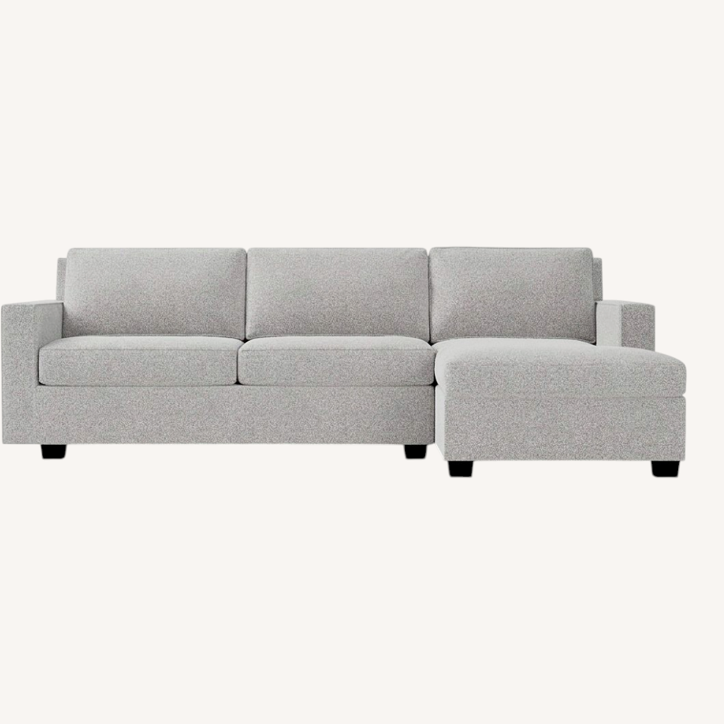 Image of West Elm Henry Gravel Twill Chaise Lounge