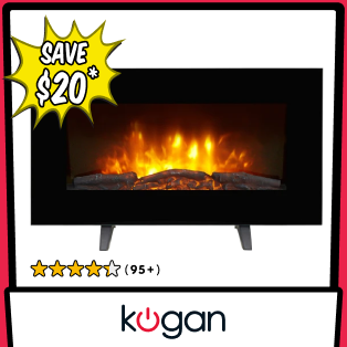 Kogan SmarterHome™ 2000W Electric Fireplace Heater with Log Effect Product Image