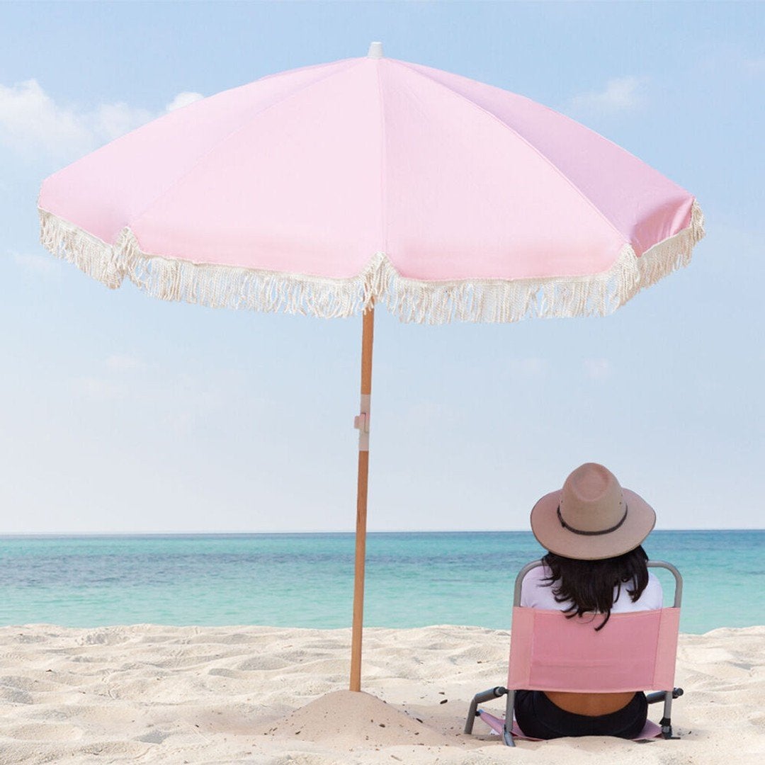 Havana Outdoors Fringed Beach Umbrella