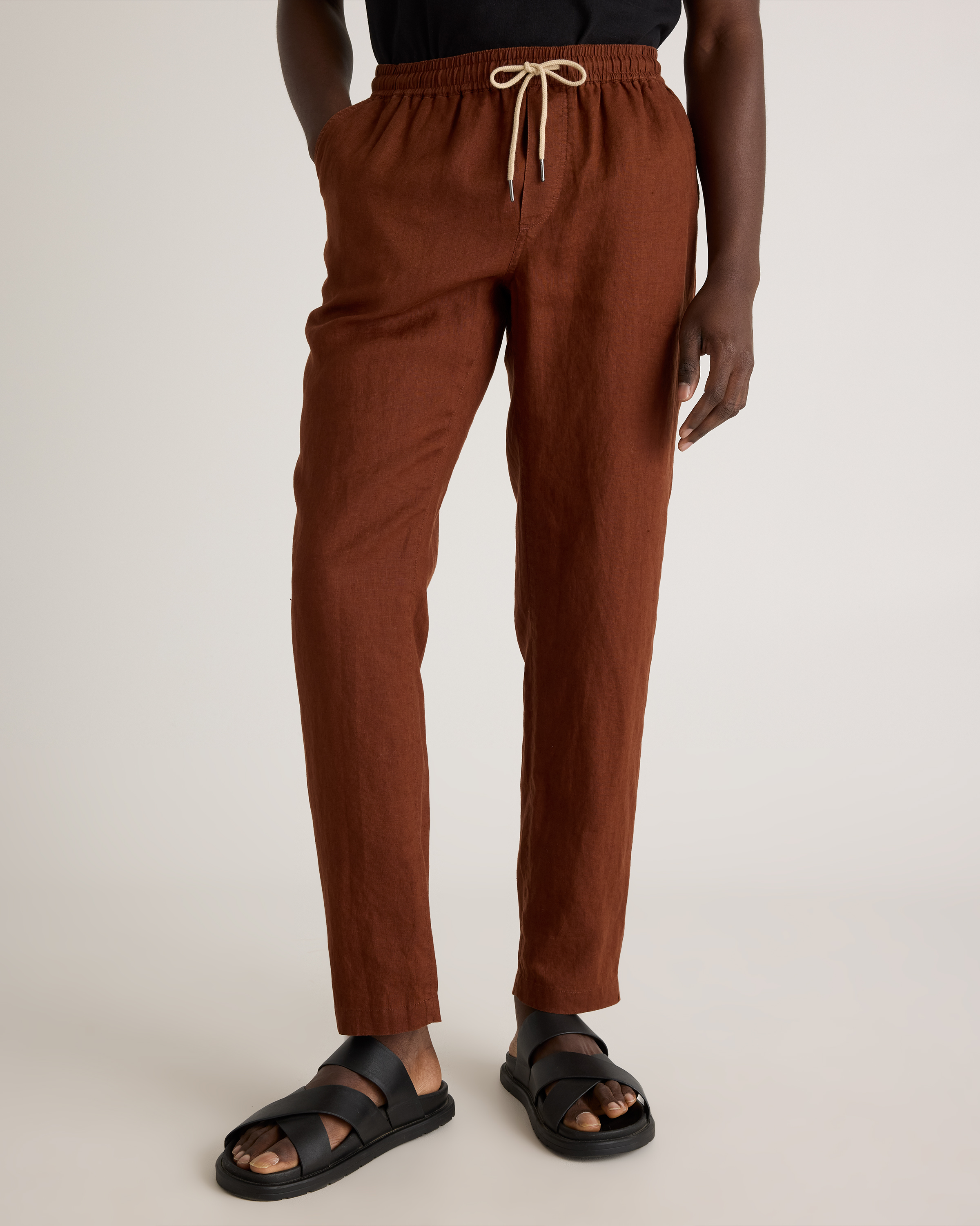 100% European Linen Drawstring Beach Pants