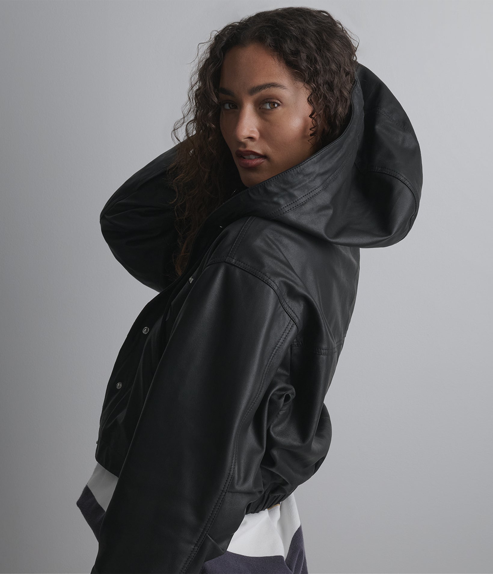 Image of Belle Cropped Lightweight Hooded Jacket