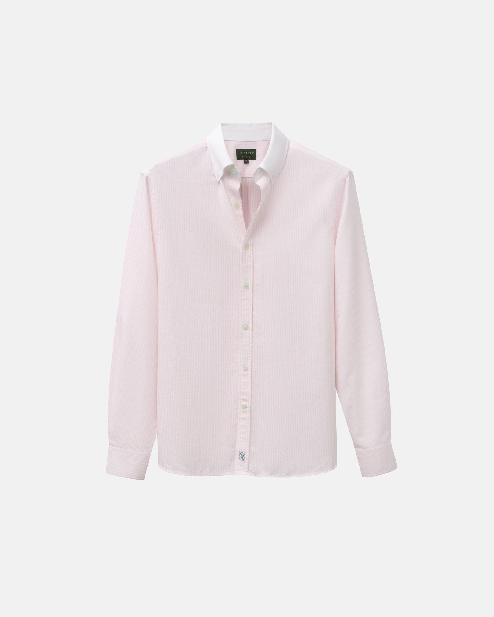 Image of Pink Stripe Contrast Collar Oxford Shirt