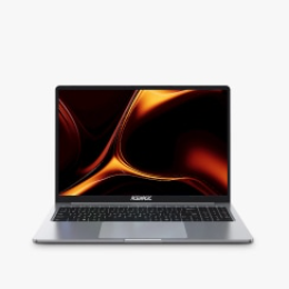 A Samsung Galaxy Book4 laptop against a grey background.