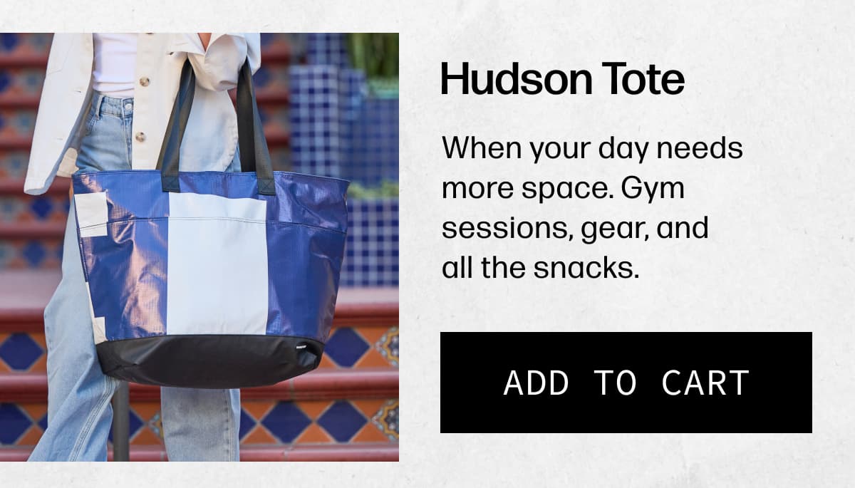 Hudson Tote - When your day needs more space. Gym sessions, gear, and all the snacks. | [ADD TO CART]