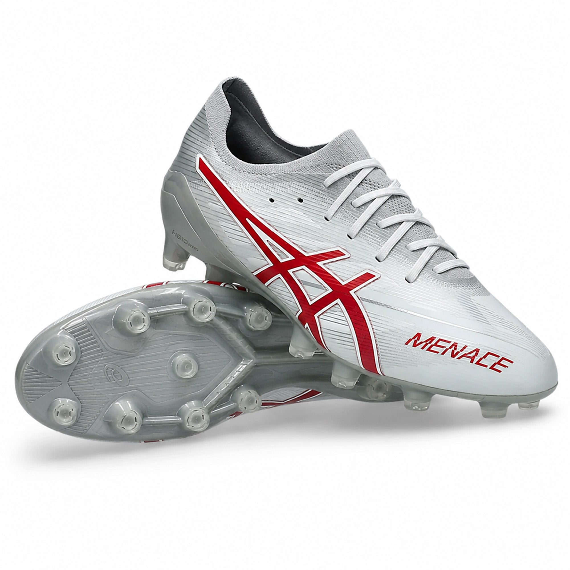 Image of ASICS Menace 5 FG - White/Speed Red