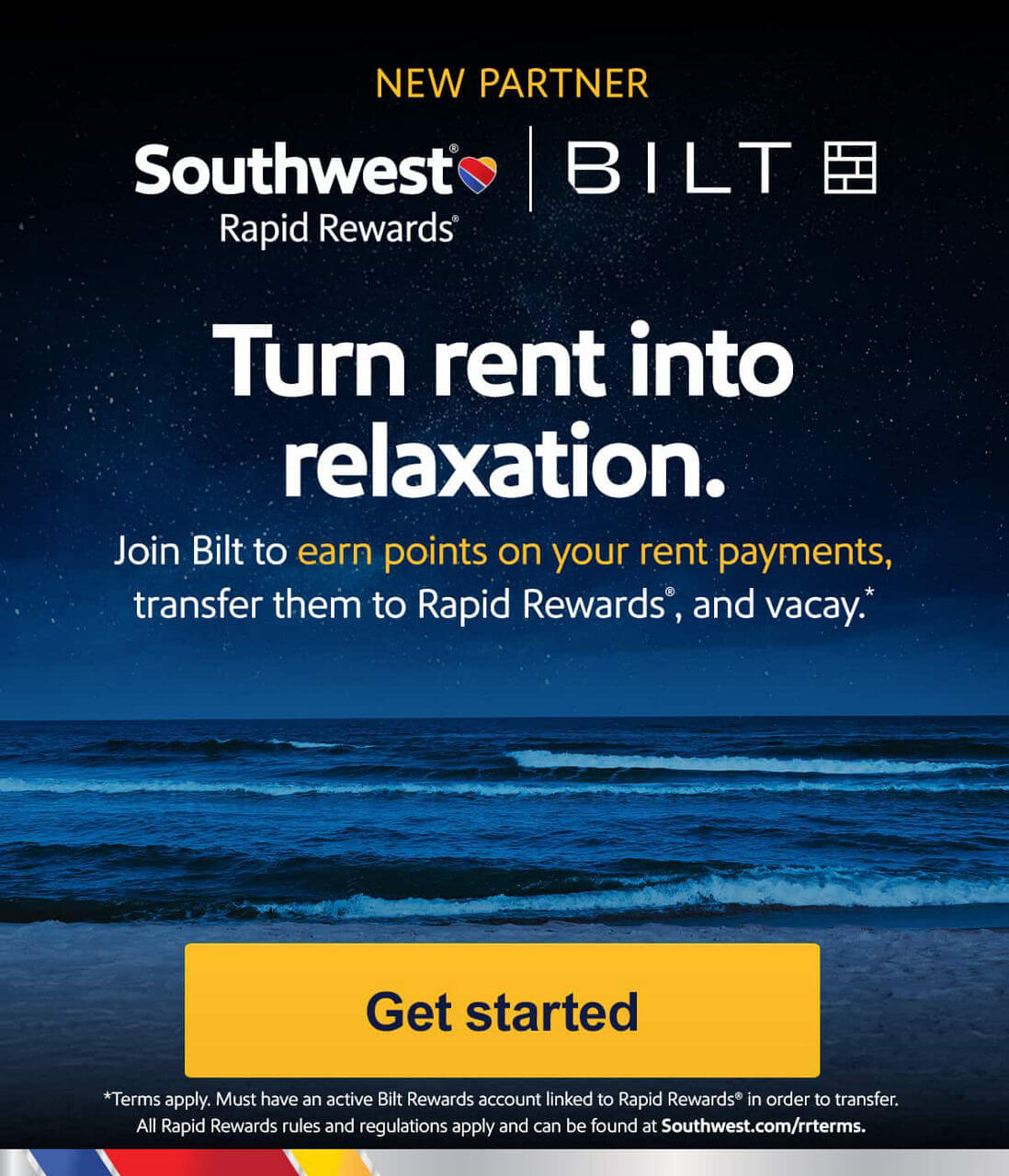 NEW PARTNER: Join Bilt to earn points on your rent payments, transfer them to Rapid Rewards®, and vacay.*