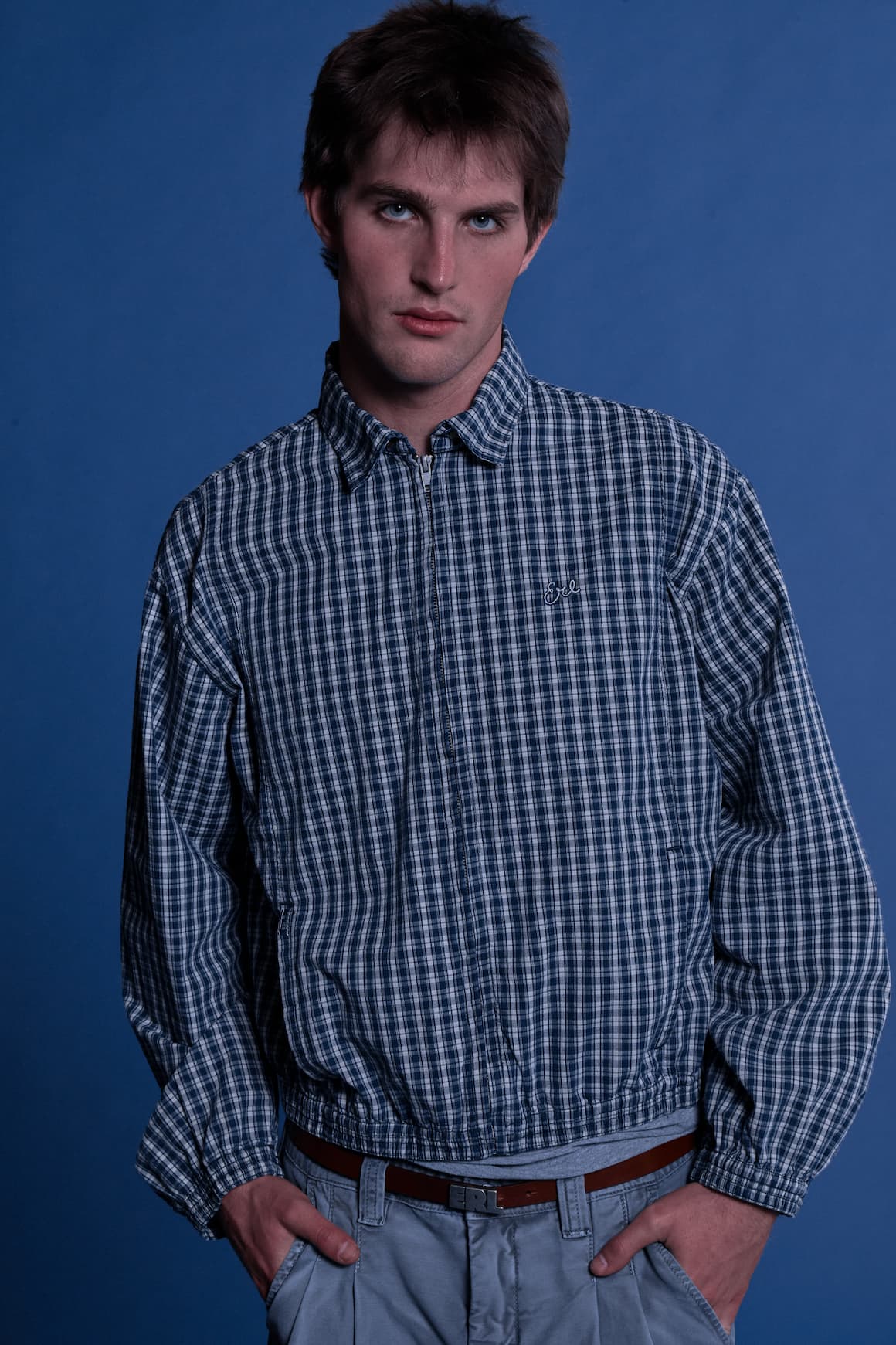 zip up plaid jacket