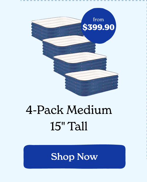 4-Pack Medium Modular Metal Raised Garden Bed Kit - 15” Tall