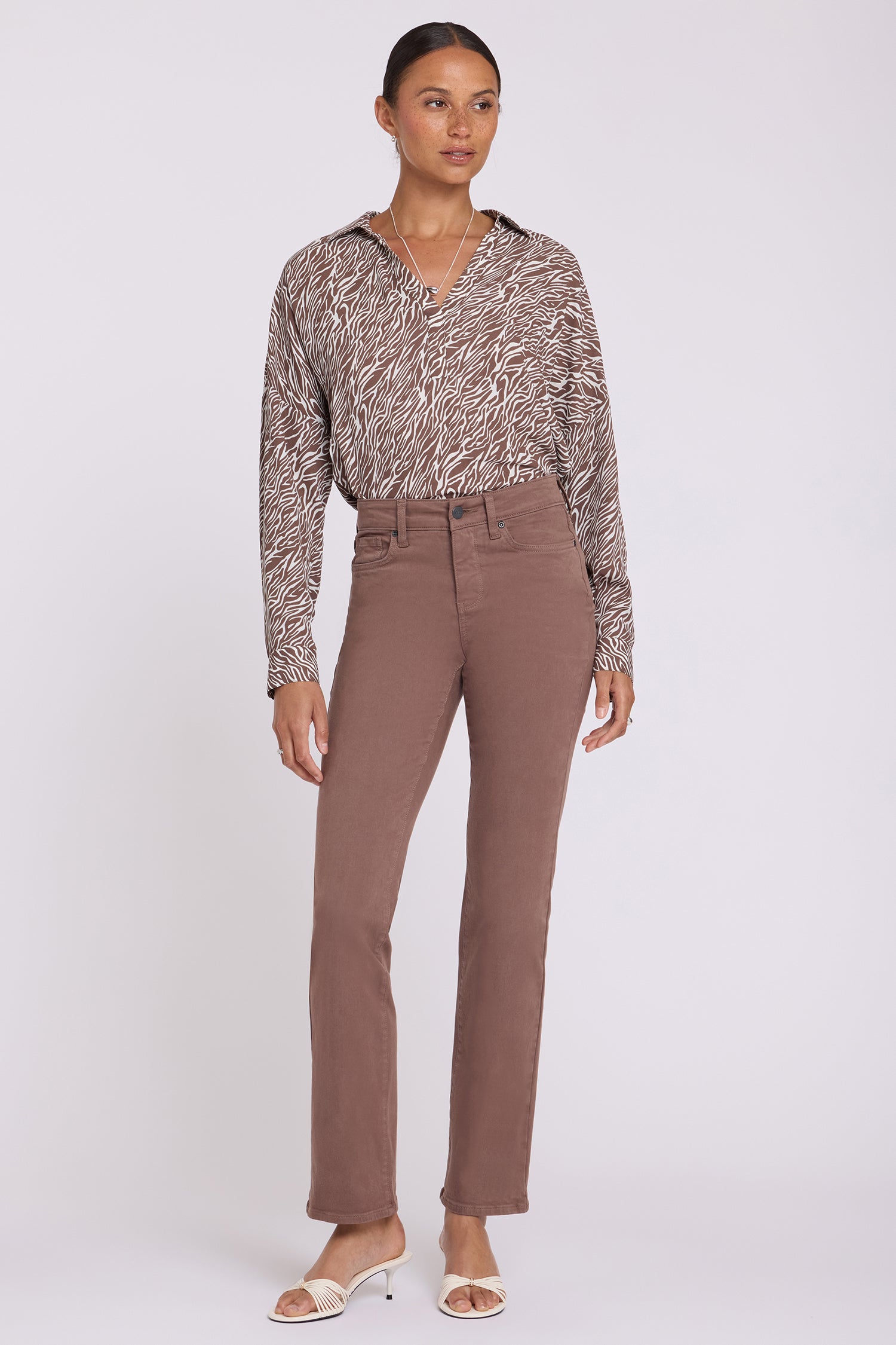 Image of Marilyn Straight Jeans - Deep Taupe