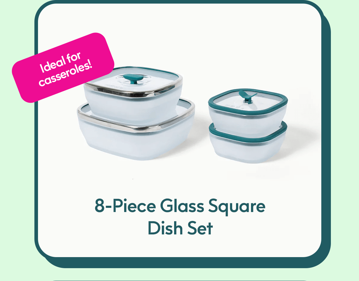 8-Piece Glass Square Dish Set