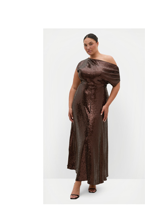 Shop the Sequin Off Shoulder Maxi Dress