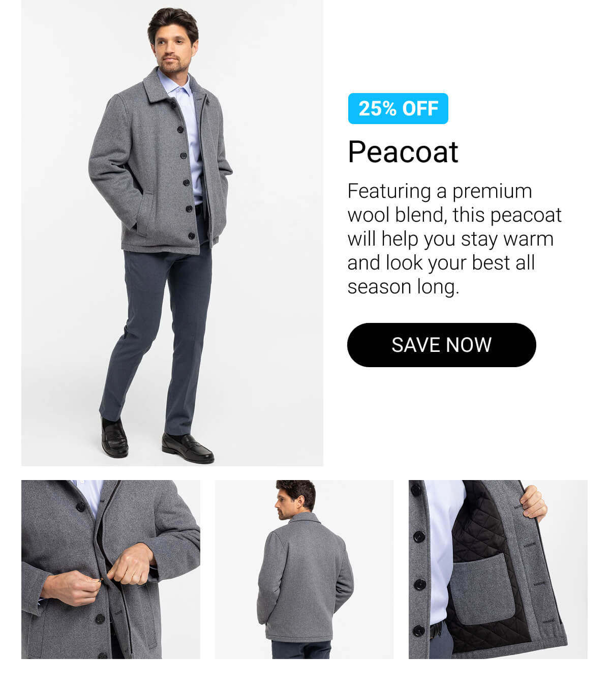 25% Off Peacoats