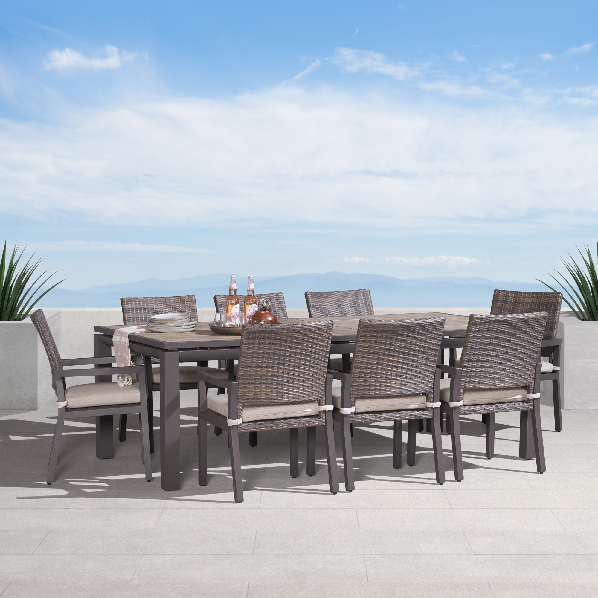 Milea 9-Piece Outdoor Patio Dining Set