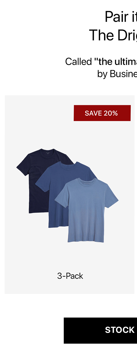 Classic Crew Driggs Tee 3-pack