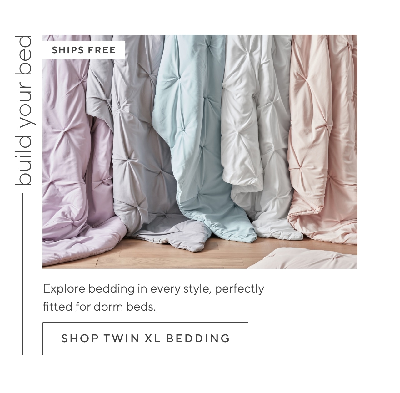 Build your bed. Shop twin xl bedding