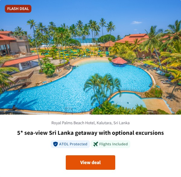 5* sea-view Sri Lanka getaway with optional excursions