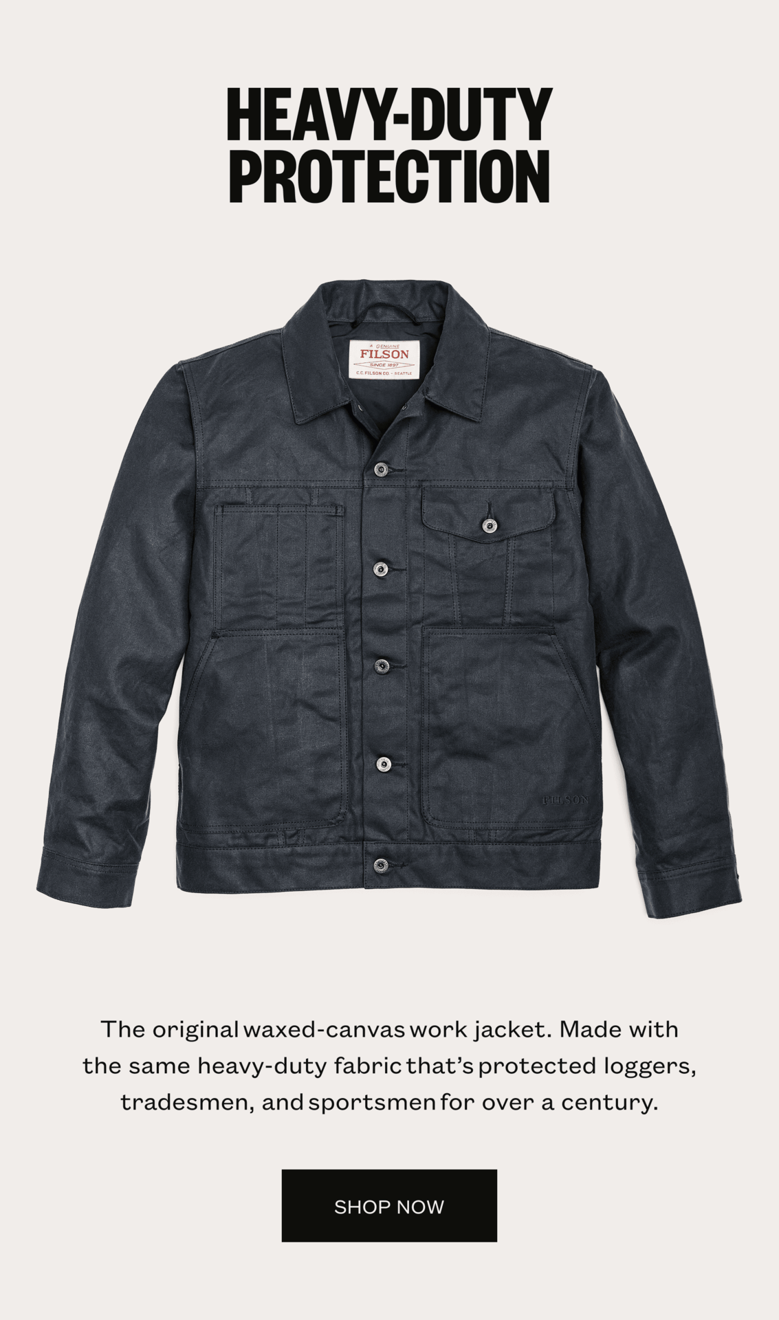 Tin Cloth Short Lined Cruiser Jacket