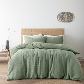 Amberley Waffle 100% Cotton Duvet Cover & Pillowcase Set