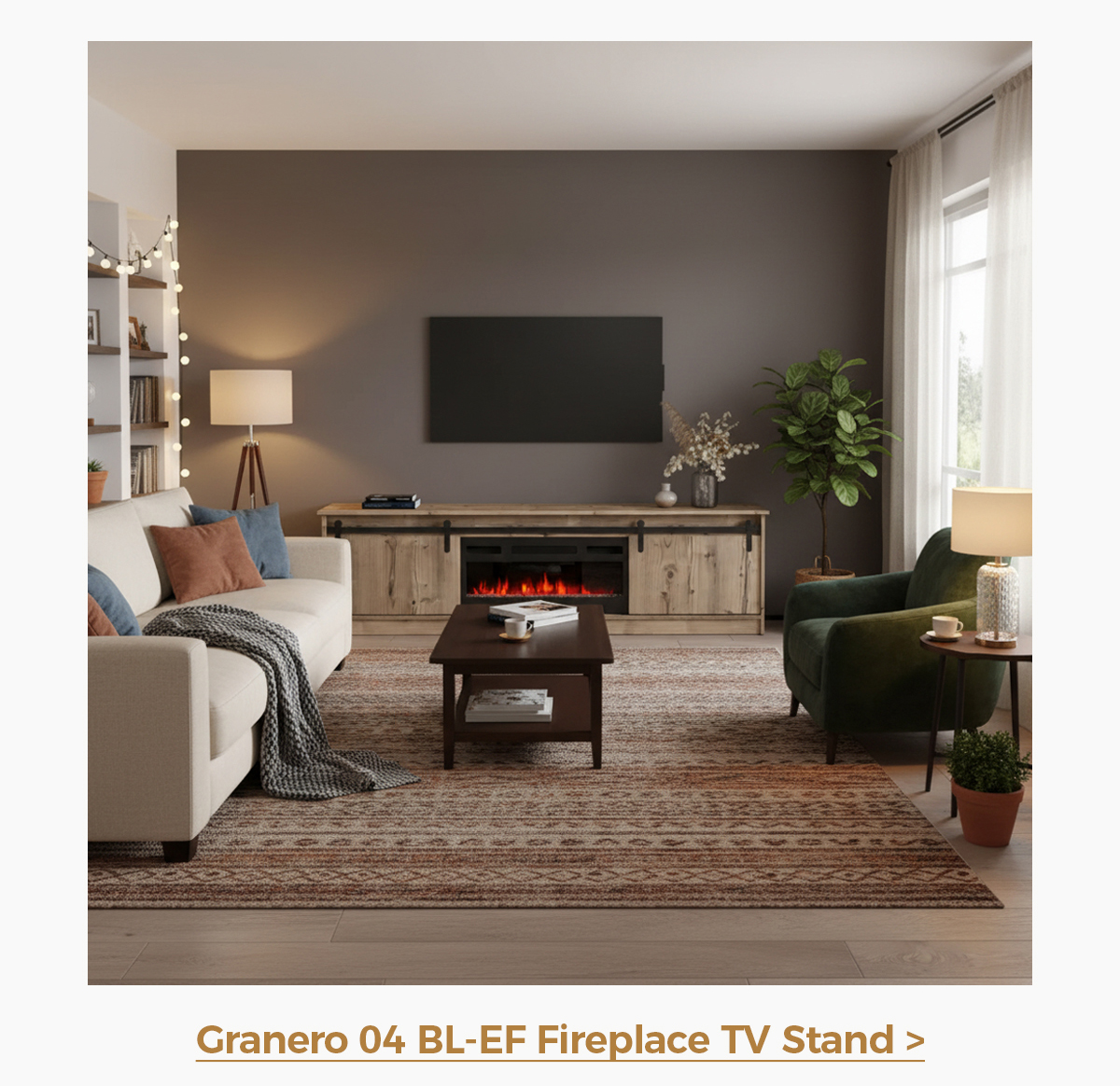 Granero 04 BL-EF Fireplace TV Stand