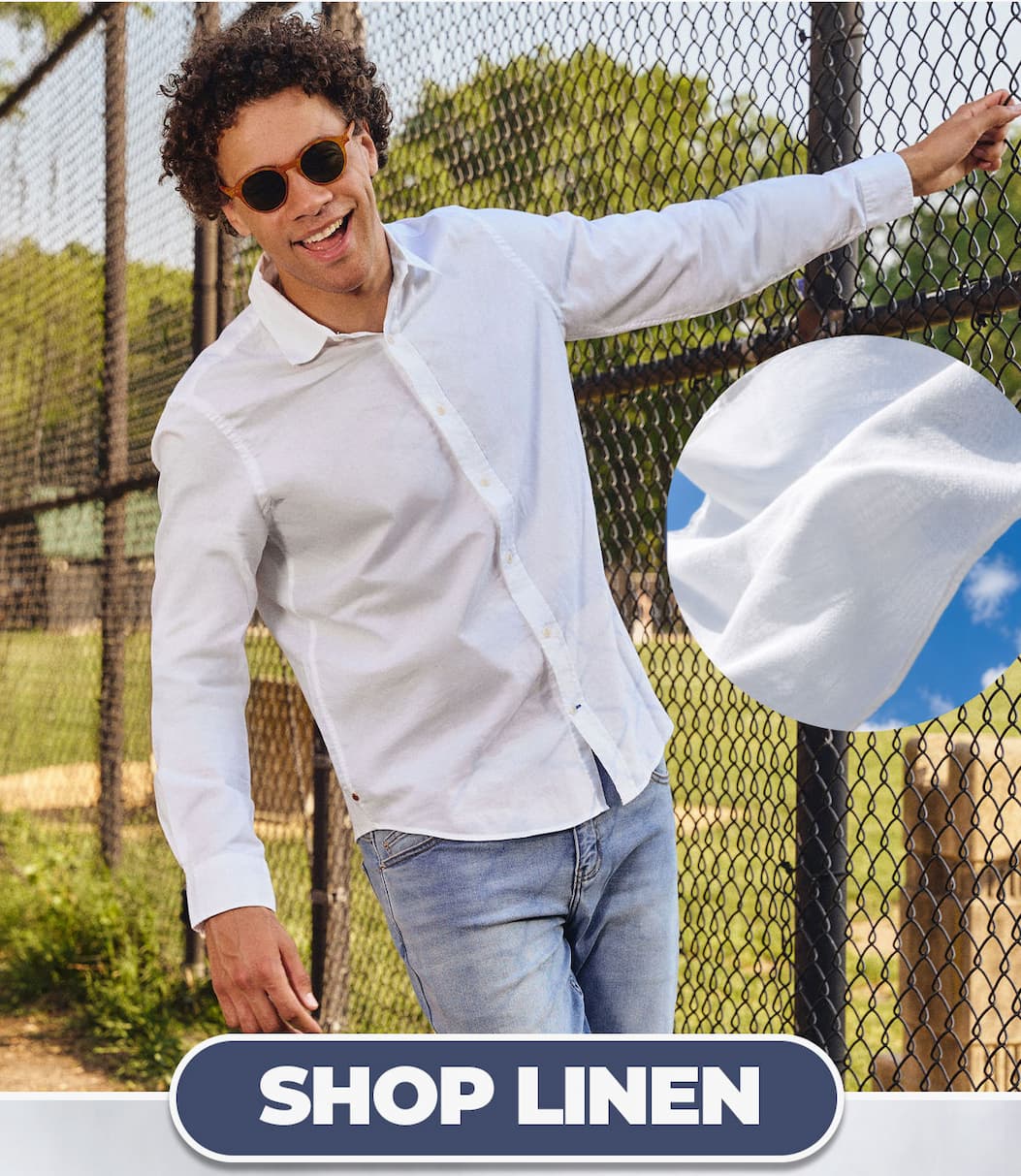 Button to shop linen