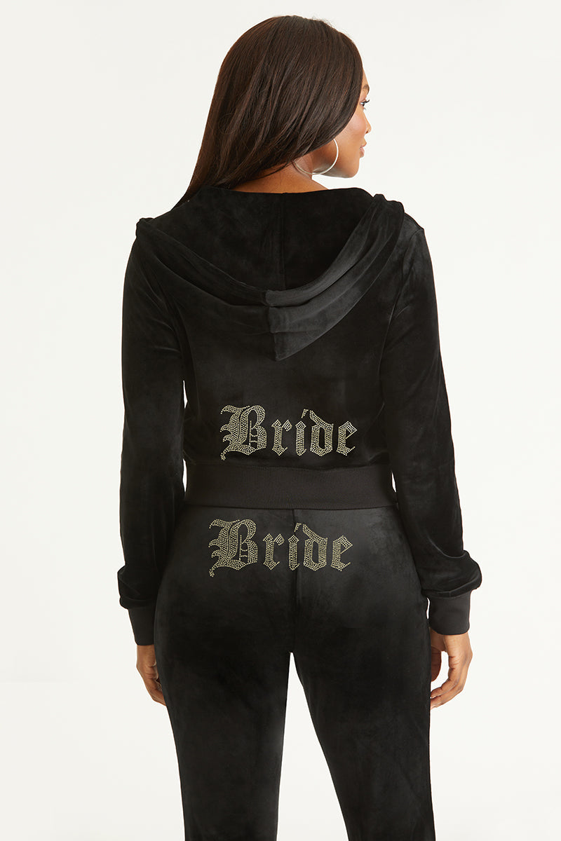 Image of Bride Customizable Big Bling Velour Hoodie