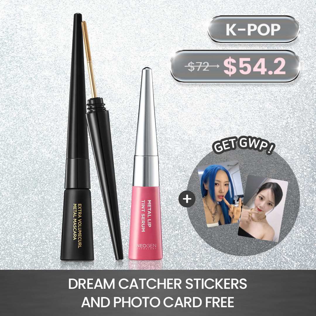 Metal Glow Lip (Mellow Berry + Metal Mascara (Black) + FREE KPOP Dreamcatcher Stickers and Postcards
