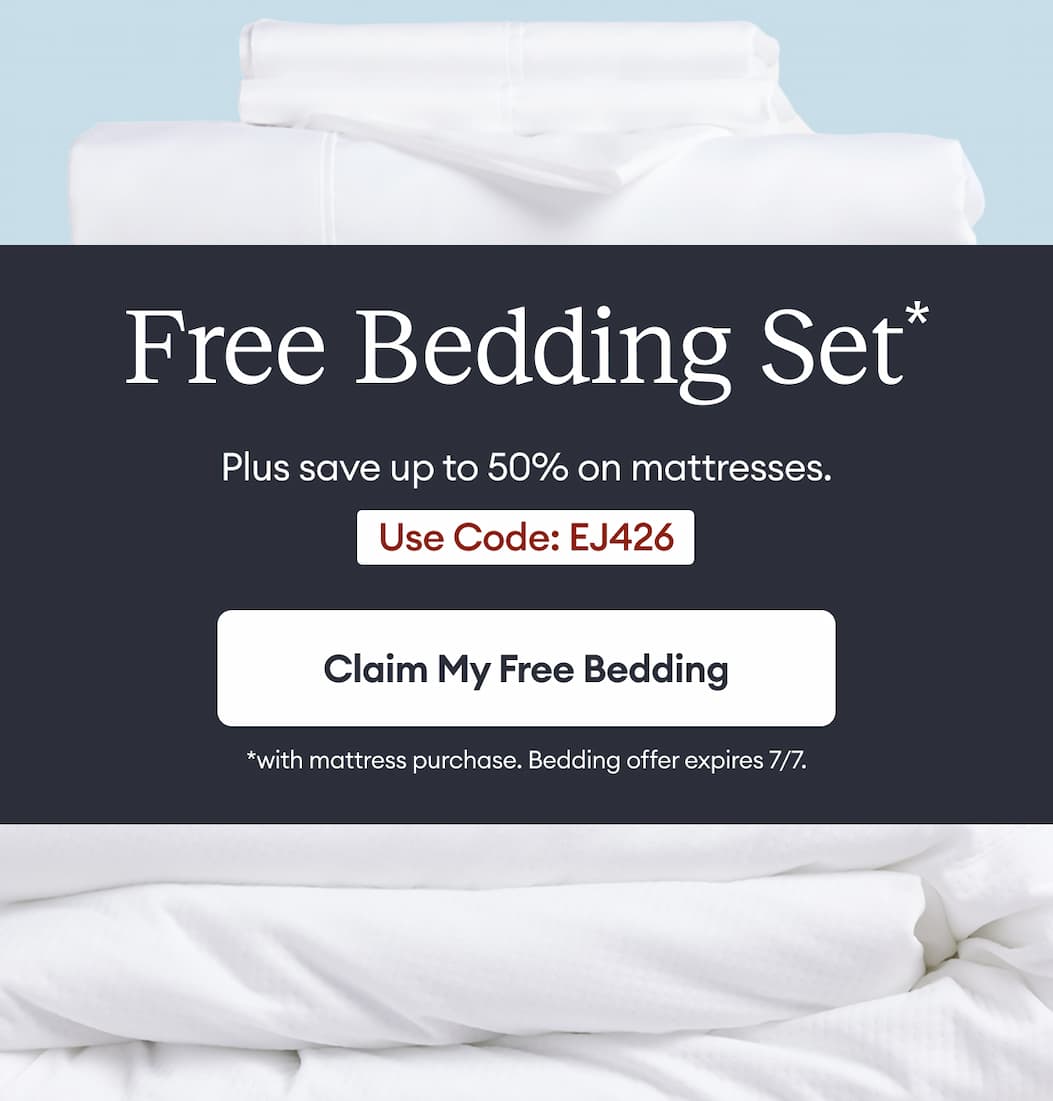 Free Luxury Bedding Set w/ Mattress Order - Use code: EJ426